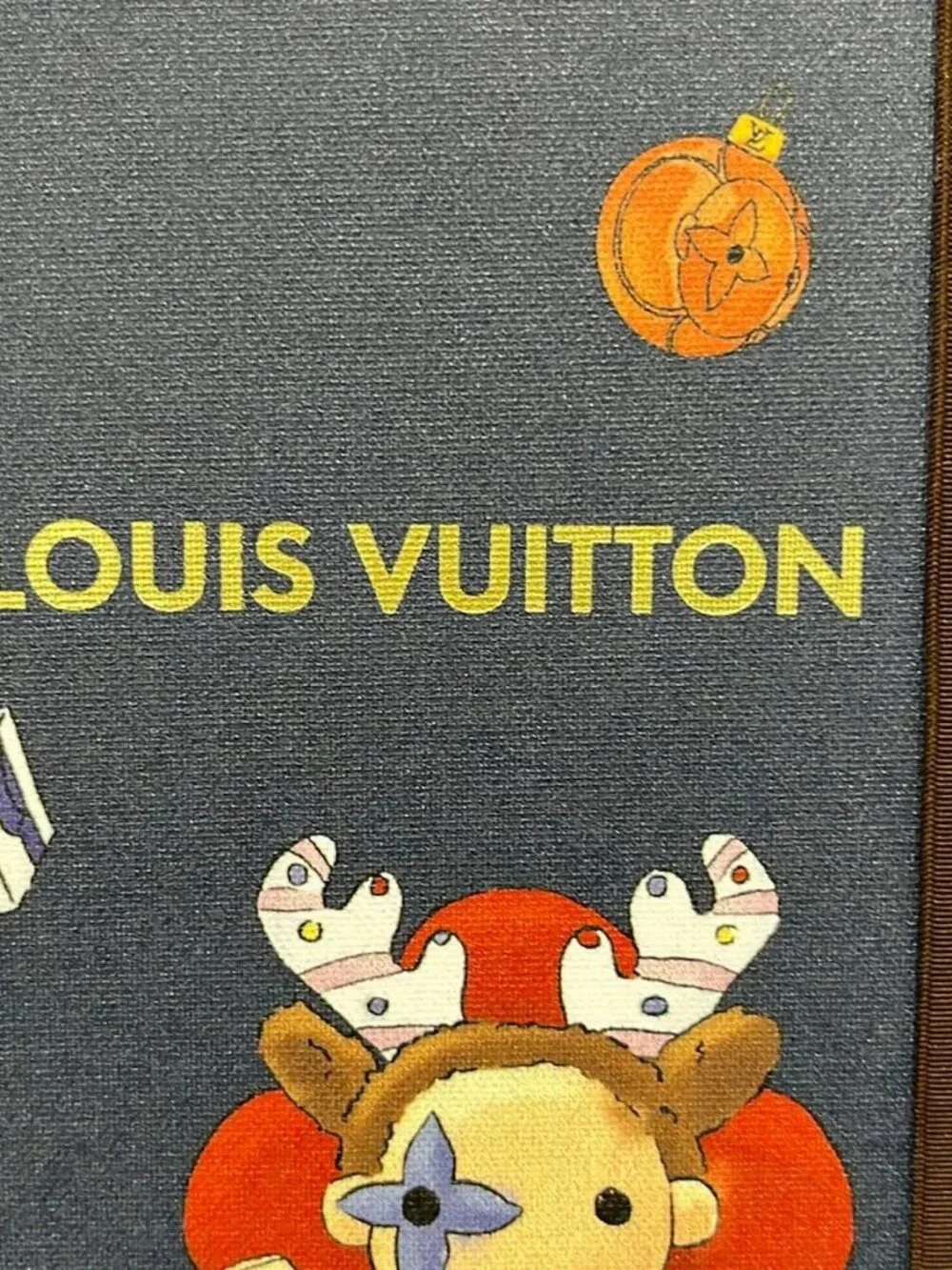 LOUIS VUITTON Notebook MM Jane & Sticker G11463 Navy Beige Multi Vivienne